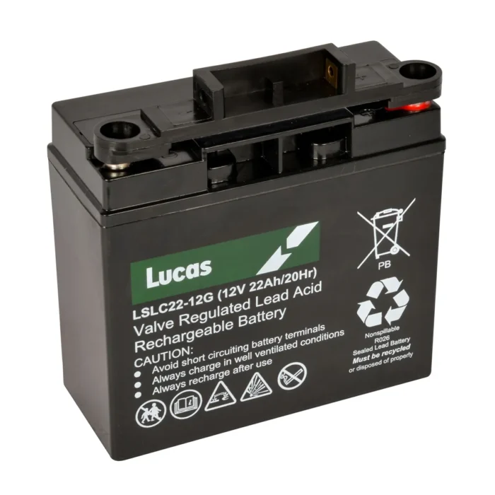 LSLCG22-12*-LUCAS AGM-EV VALVE REGULATED LEAD ACID BATTERY (LSLCG DEEP CYCLE Range) - 600 CILCOS 80%DOD - Imagen 1